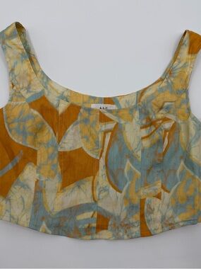 A.L.C. Isabel Sea Glass Crop Top Linen Blend Size 0